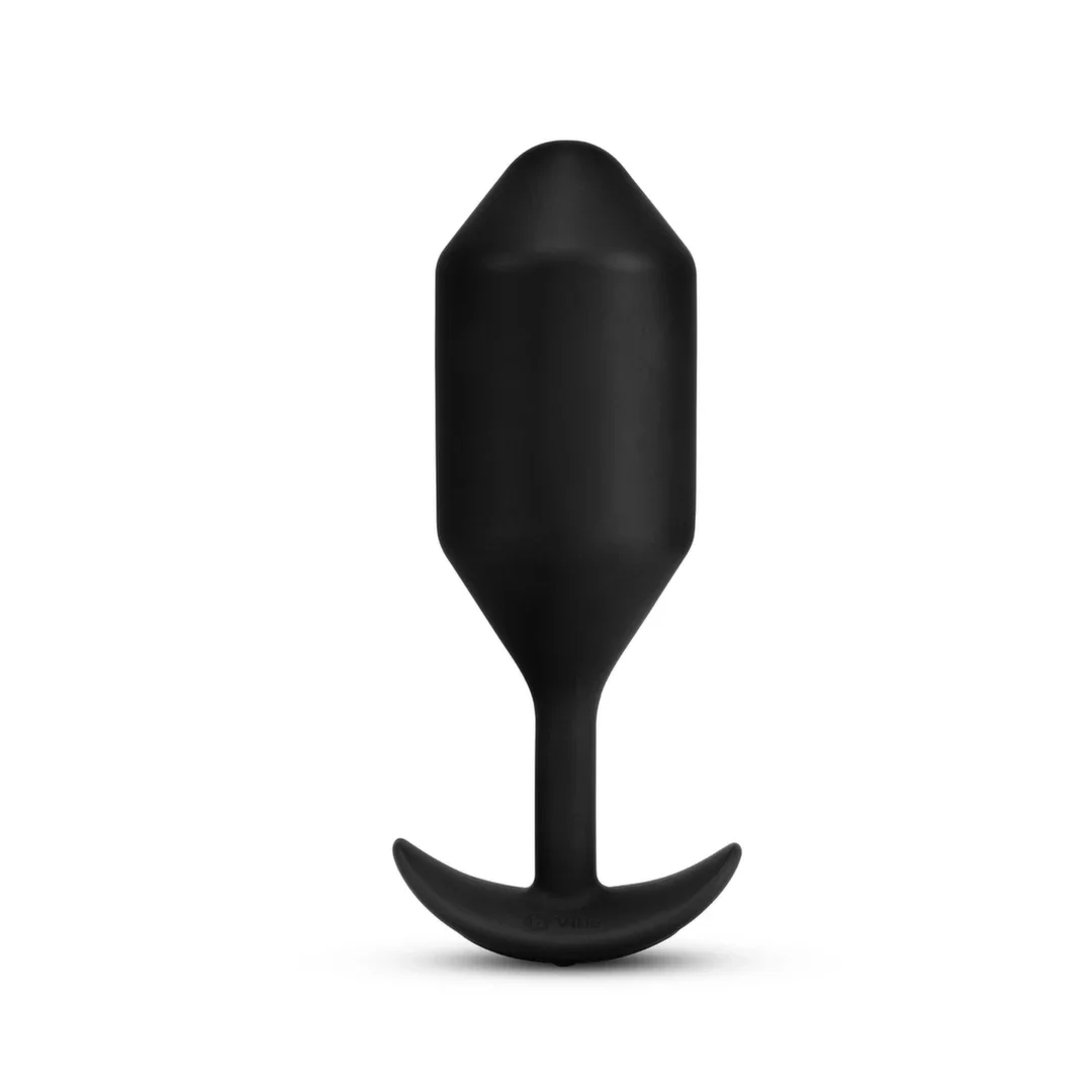 b-Vibe Vibrating Snug Plug 5 Black - anatomiczna wtyczka z funkcją wibracji