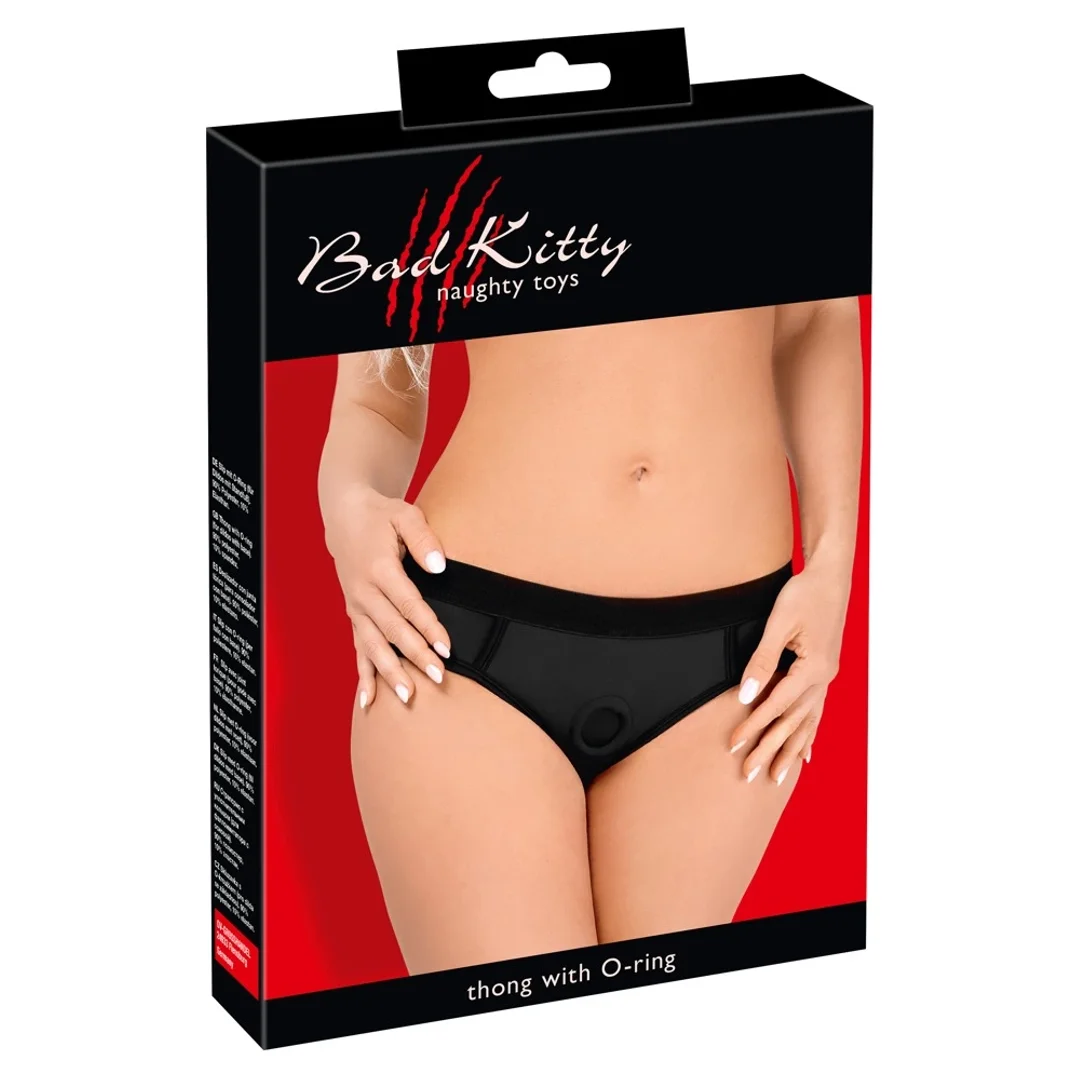 Bad Kitty Pas Intymny Czarny 2XL z Elastycznym Pierścieniem, Mikrofibra