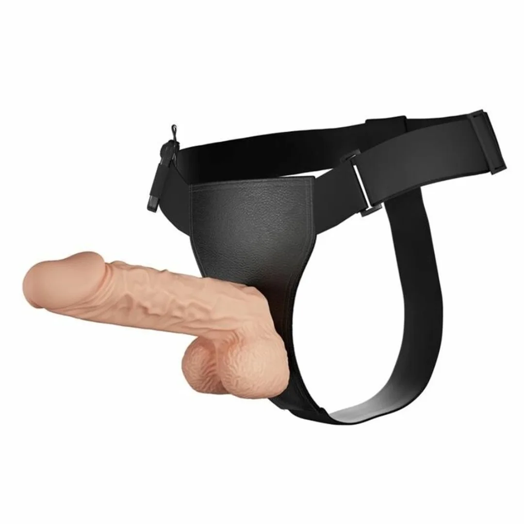 Baile Ultra System Intymny z Wibracją 24 cm Naturalny, Regulowane Szelki