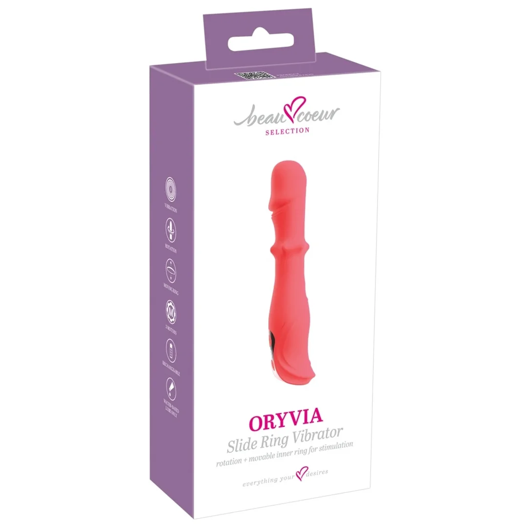 beau coeur Oryvia Slide Ring V - wibrujący masażer z pierścieniem, 18,4 cm