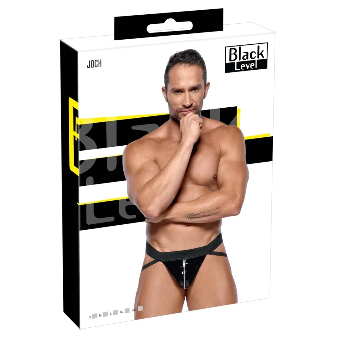 Black Level Winylowe Slipy Elastyczne Czarne 2XL z Odkrytym Tyłem