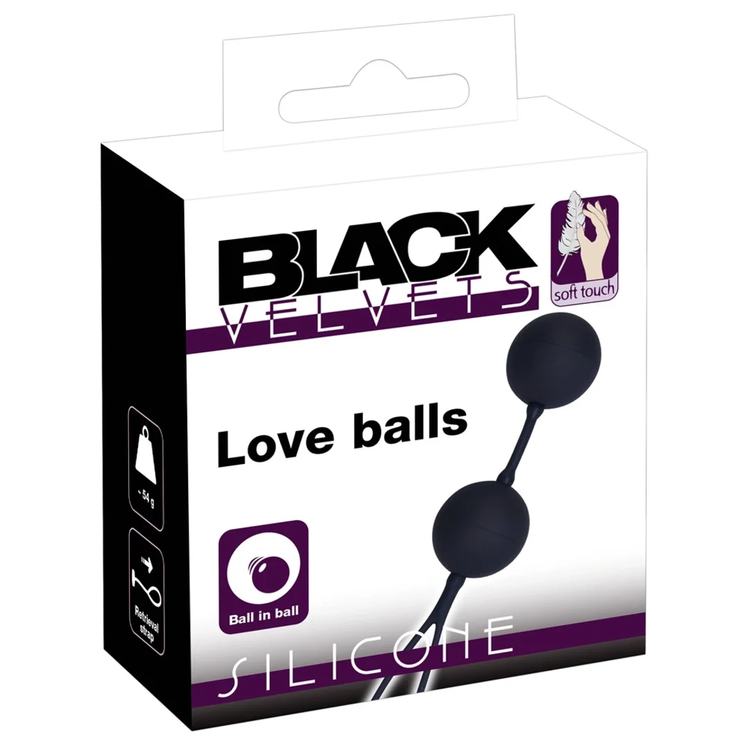 Black Velvets kulki trenujące z pętelką, czarne, 54g, silikon