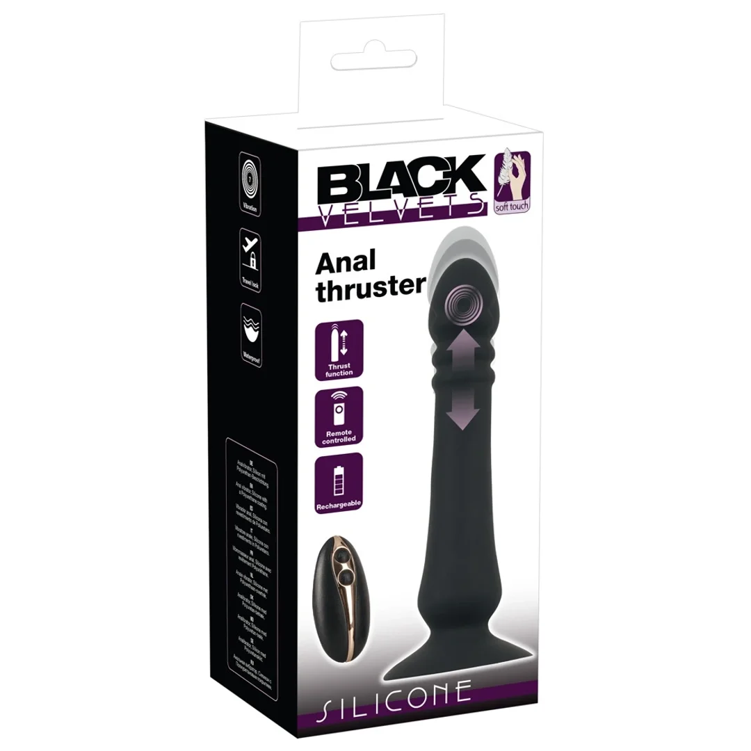 Black Velvets Model 642220 Wibrator analny z pilotem 20 cm czarny