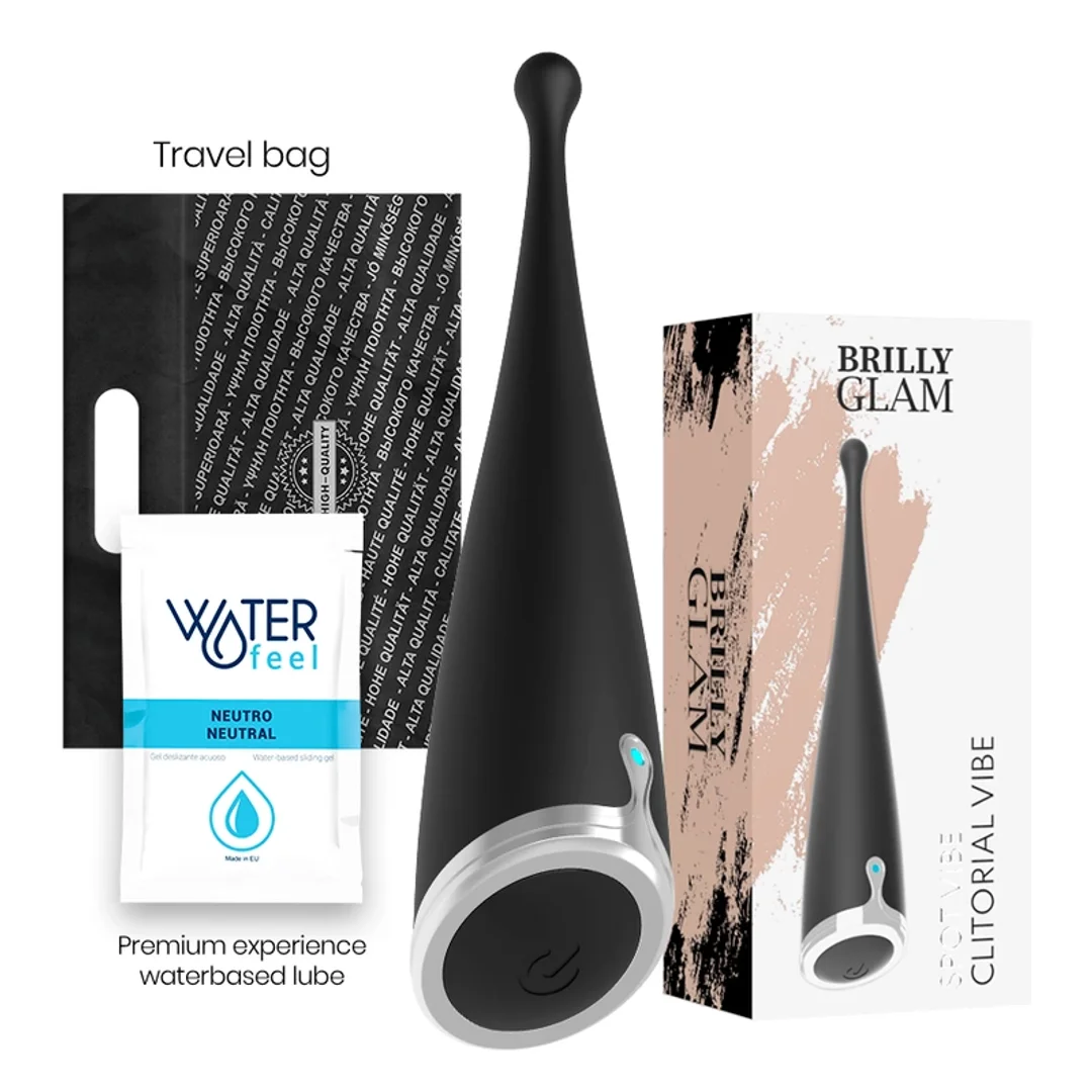 Brilly Glam Spot Vibe Czarny - Silikonowy Masażer Precyzyjny 17 cm