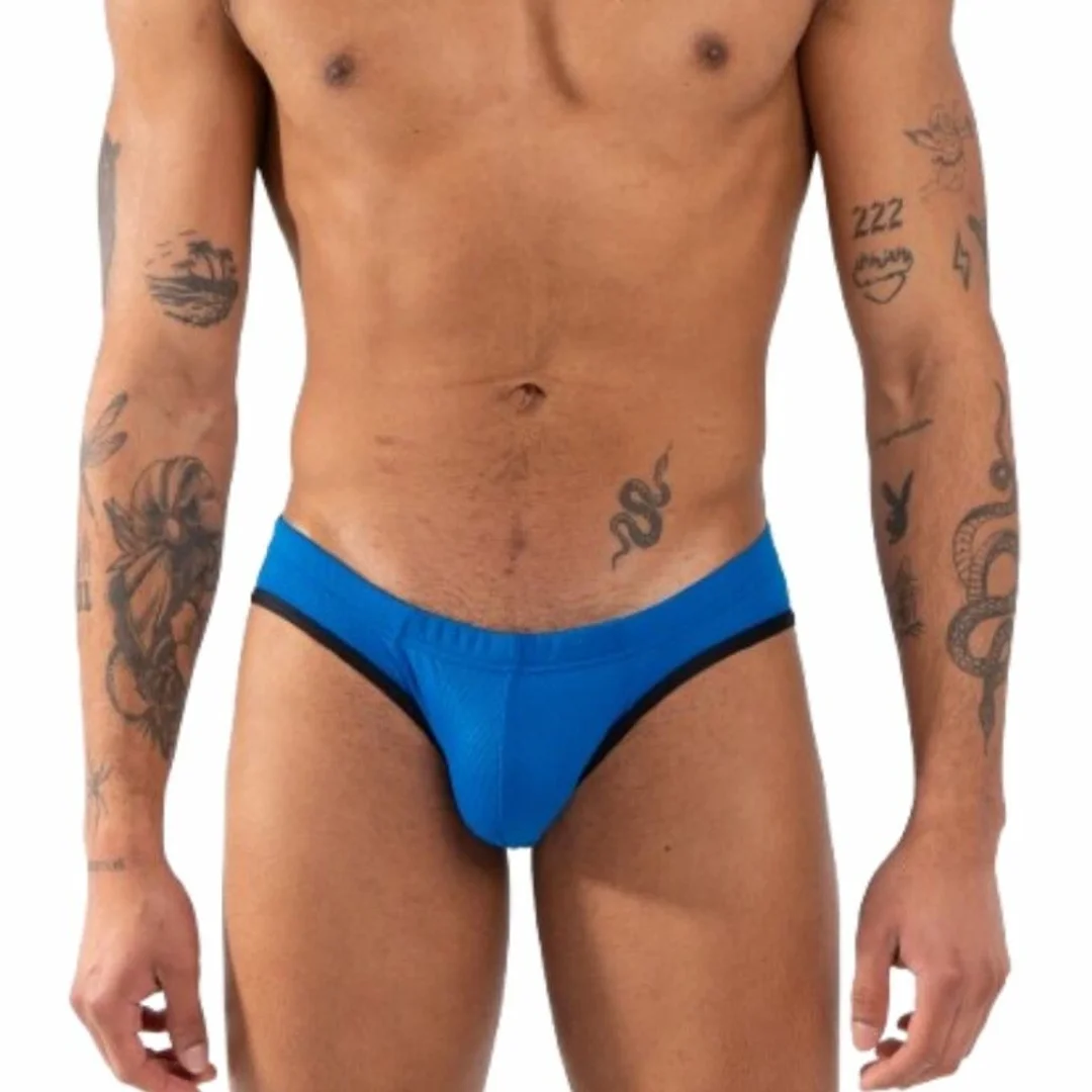 BURN 018 Slip męski XL niebieski - elastyczny, designerski fason