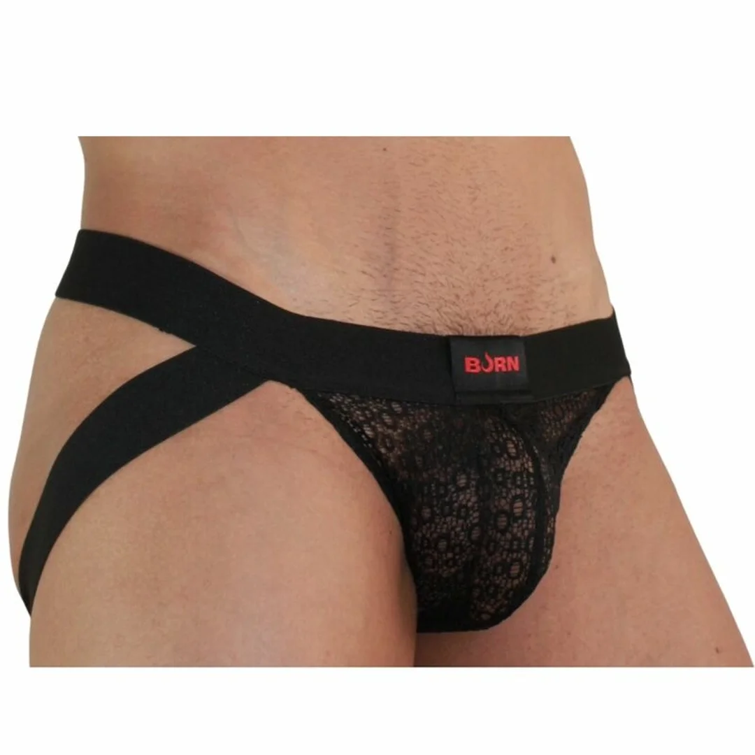 BURN Jock Lingerie 005 czarna S - anatomiczny pas biodrowy premium