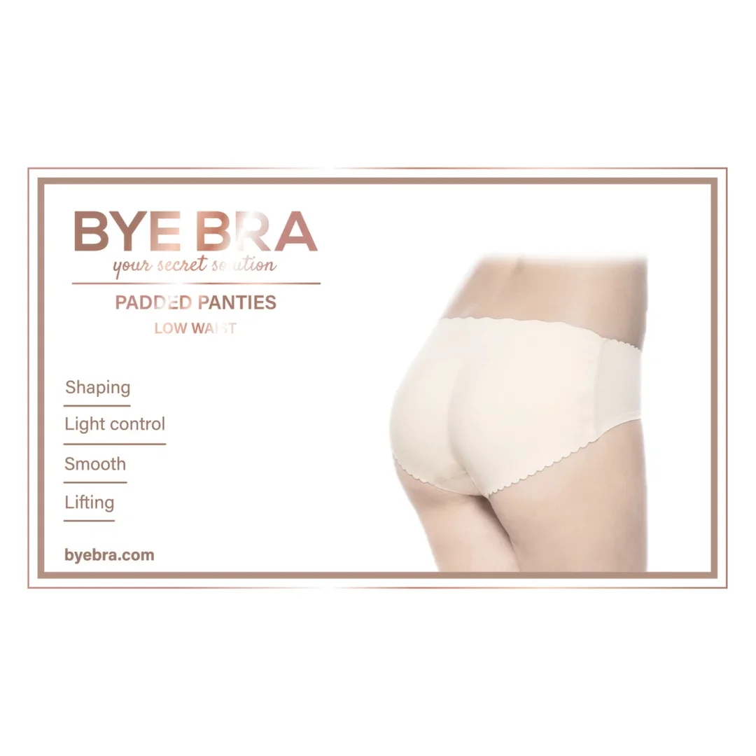 Bye Bra Padded Panties S Nude - Majtki modelujące z pianką, niski stan