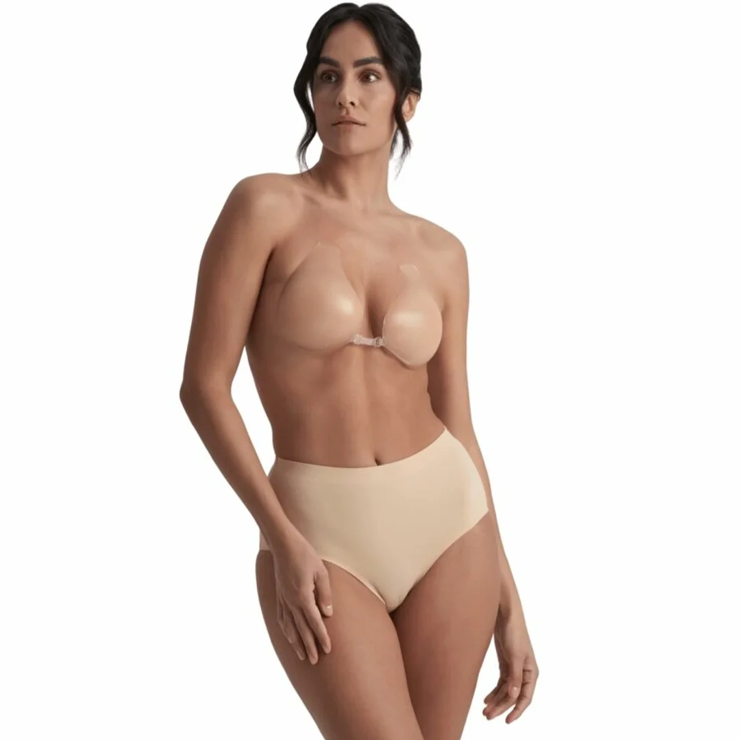 Bye Bra Silicone Cups Beżowe Cup D - Samoprzylepne silikonowe miseczki