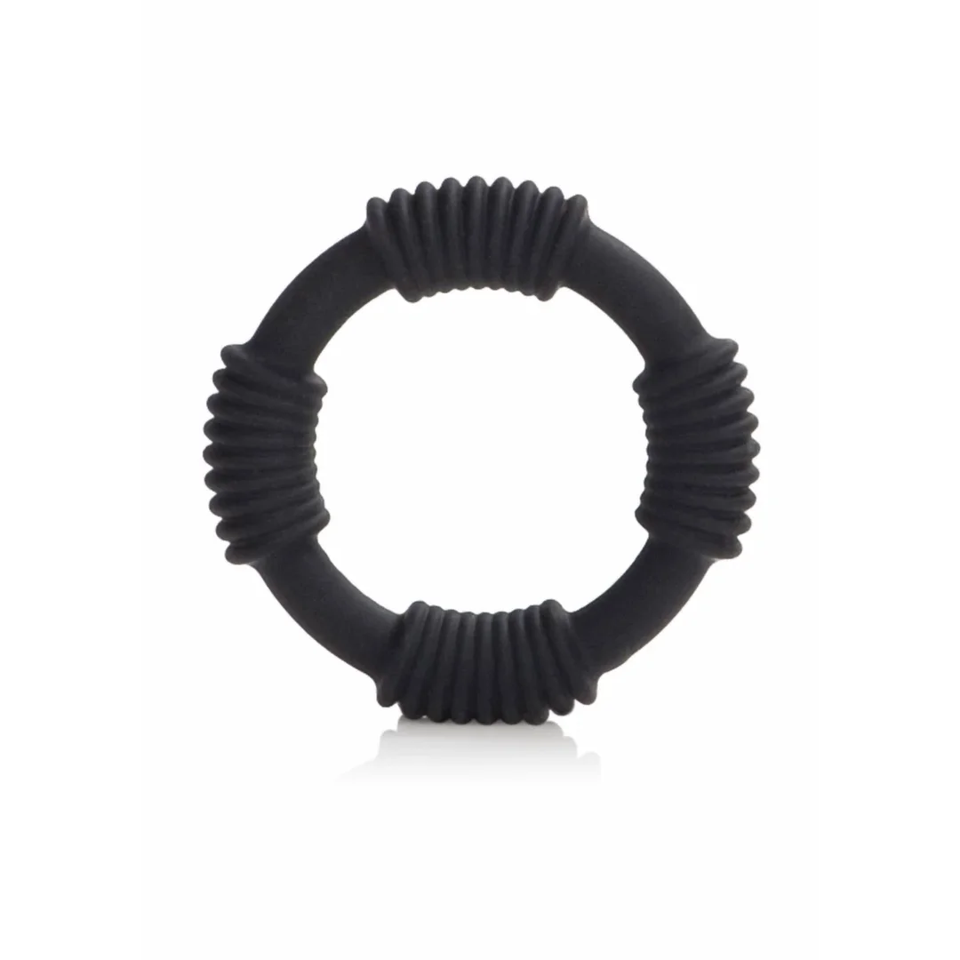 CalExotics Adonis Hercules Silicone Ring czarny - elastyczny pierścień silikonowy