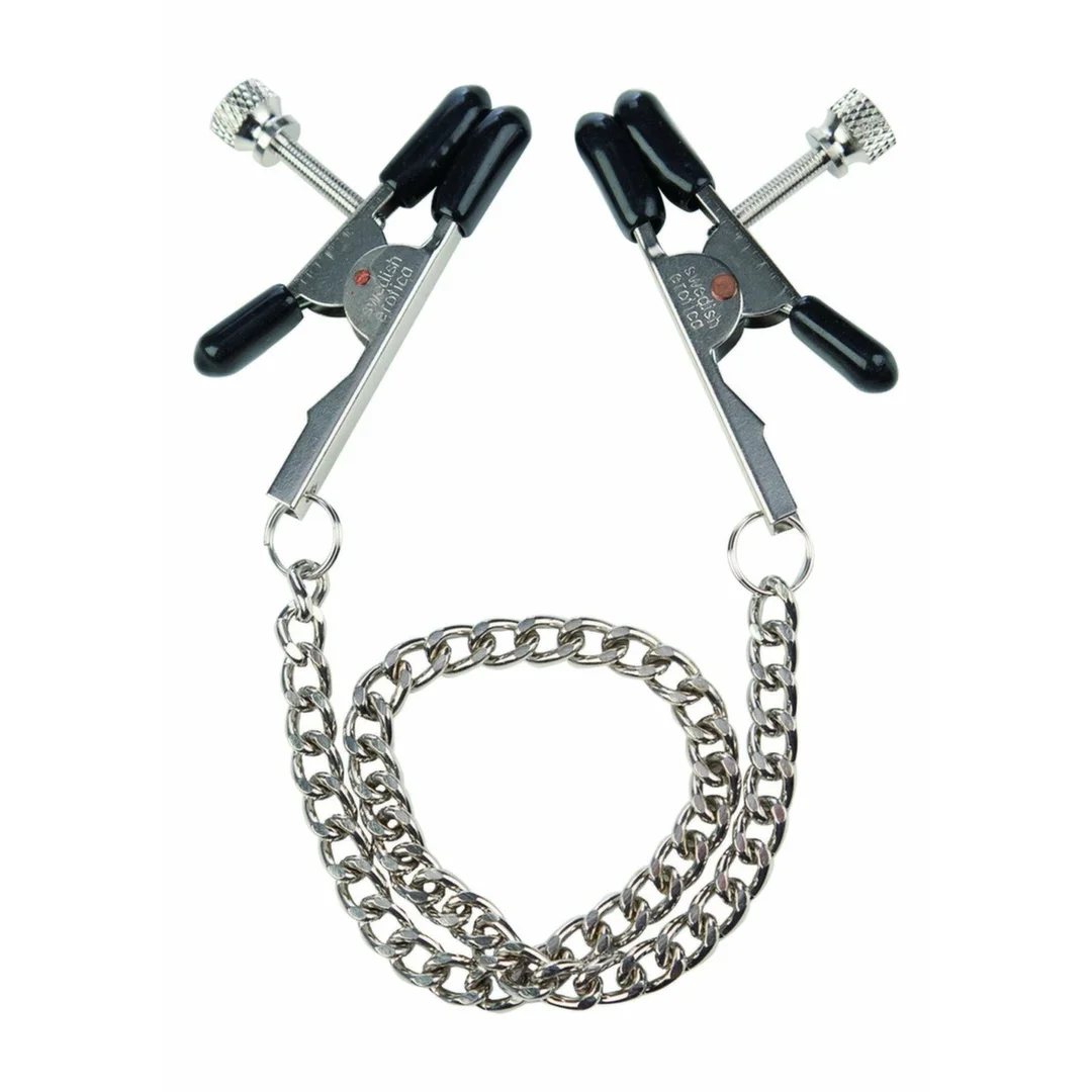 CalExotics Bull Nose Nipple Jewelry regulowane zaciski z łańcuszkiem