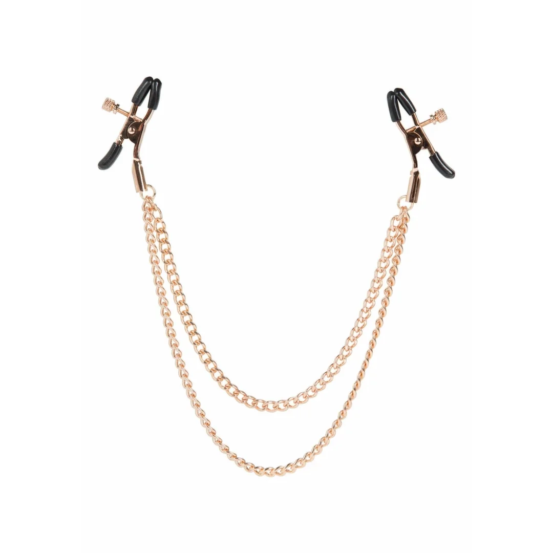 CalExotics Entice Tiered Intimate Clamps z ozdobnym łańcuszkiem