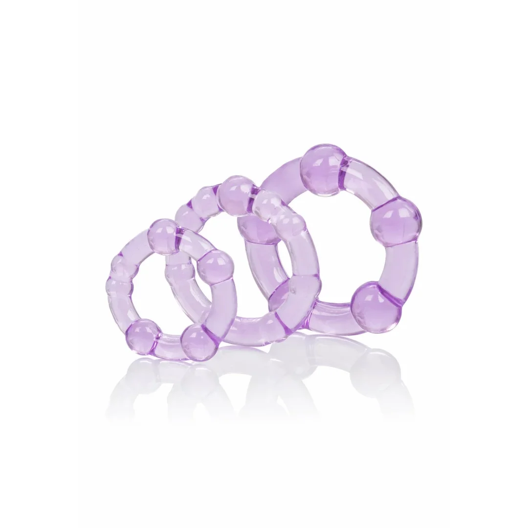 CalExotics Island Rings Zestaw 3 Pierścieni TPR z Wypustkami - S/M/L