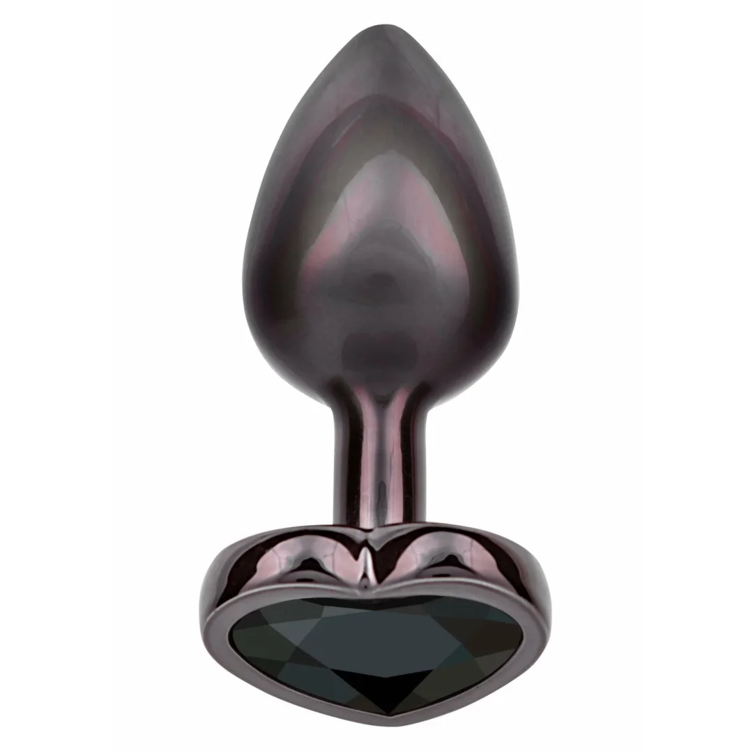 CalExotics Jewel Diamond Heart Plug Small srebrny z kryształem serce 7 cm