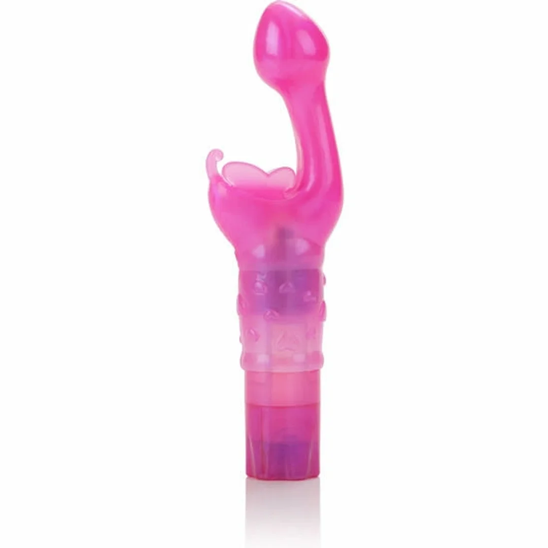 CalExotics Kiss Motyl Kiss rożowy - wodoodporny stymulator 2w1 TPR