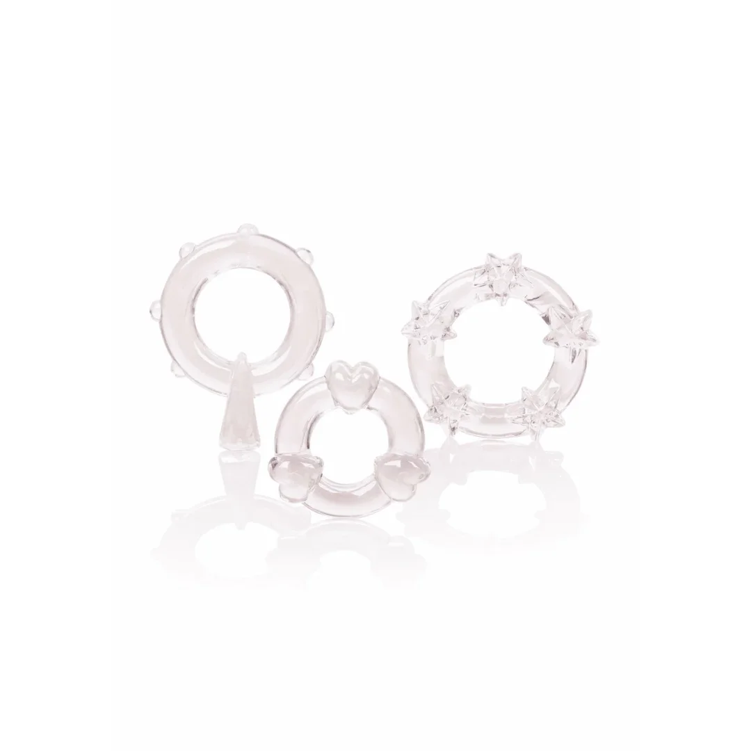 CalExotics Magic C-Rings zestaw 3 elastycznych pierścieni TPR z wypustkami