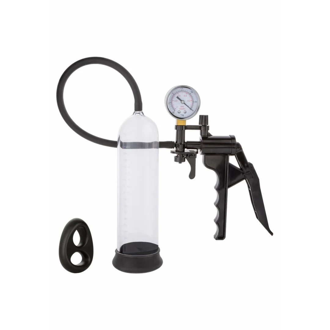 CalExotics Magnified Gauged Pump System - system z manometrem i pierścieniem silikonowym