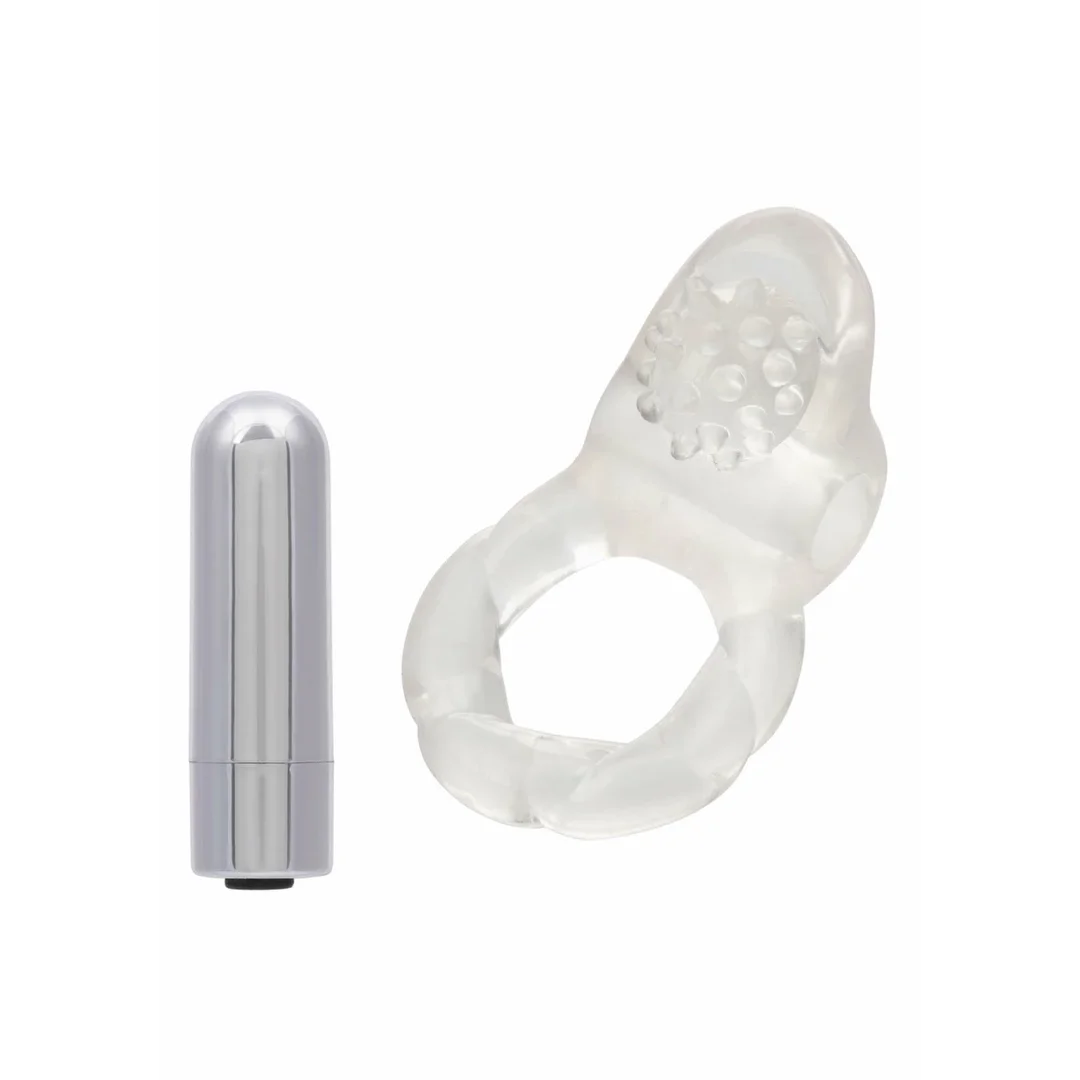 CalExotics Nubby Lovers Delight - silikonowy pierścień wibrujący, wodoodporny USB