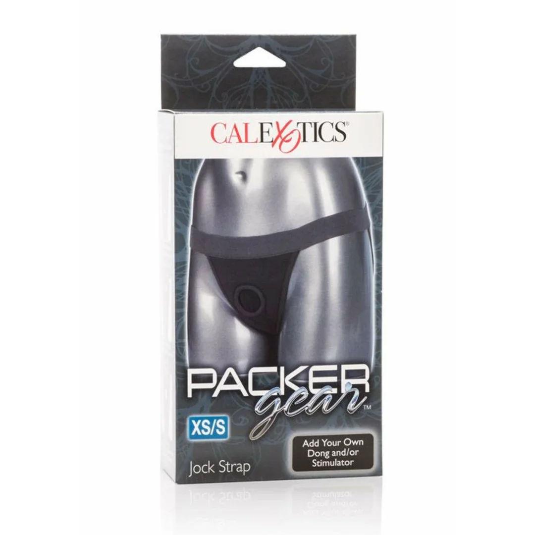CalExotics Packer Gear Jock Strap - elastyczny pas z kieszenią na wibrator, czarny M/L