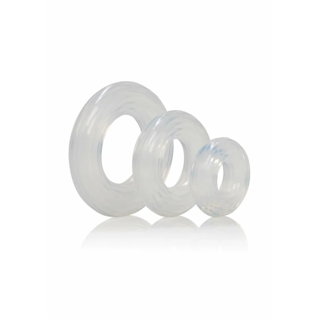 CalExotics Premium Silicone Ring Set - Zestaw 3 elastycznych pierścieni silikonowych
