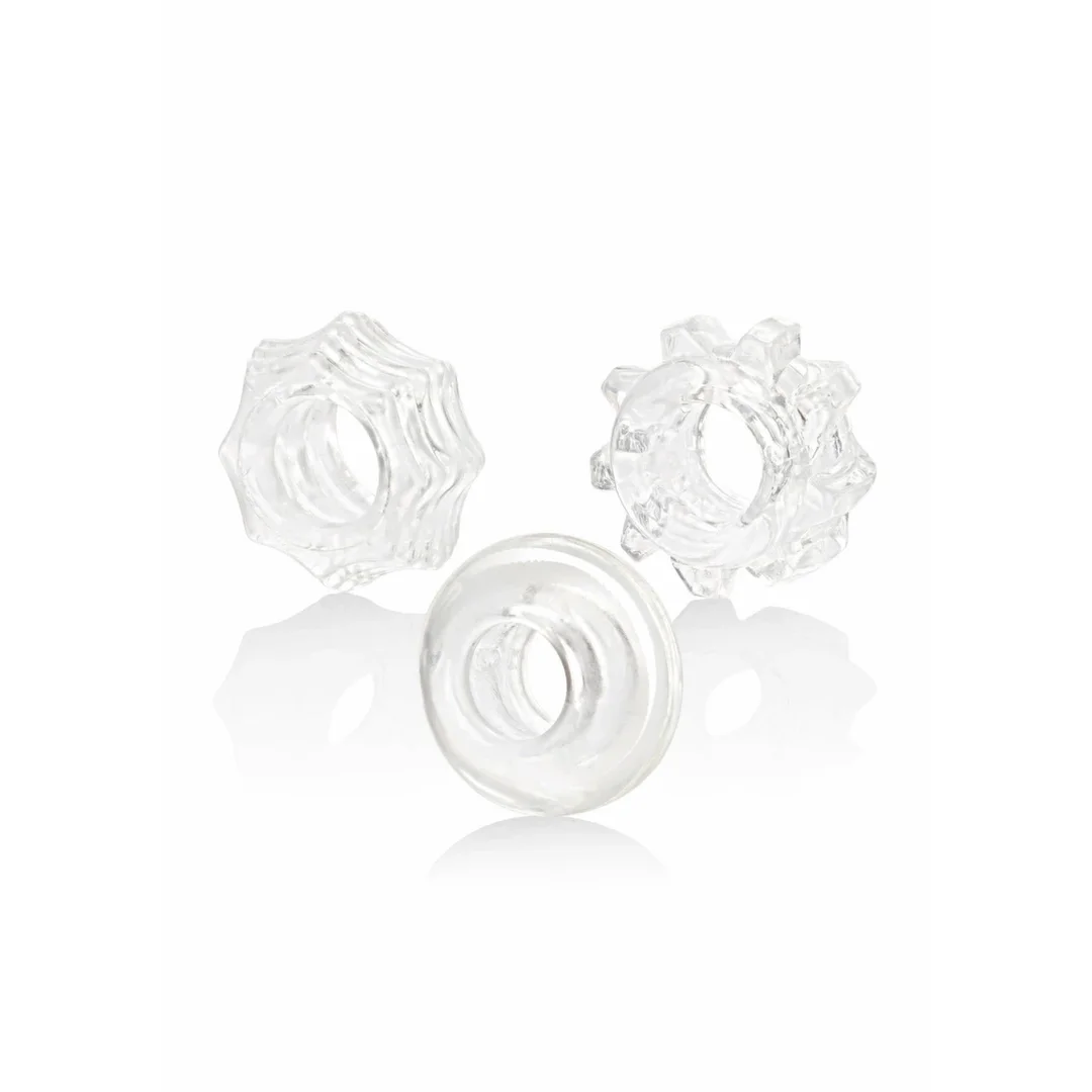 CalExotics Reversible Ring Set - Zestaw 3 elastycznych pierścieni, czarny