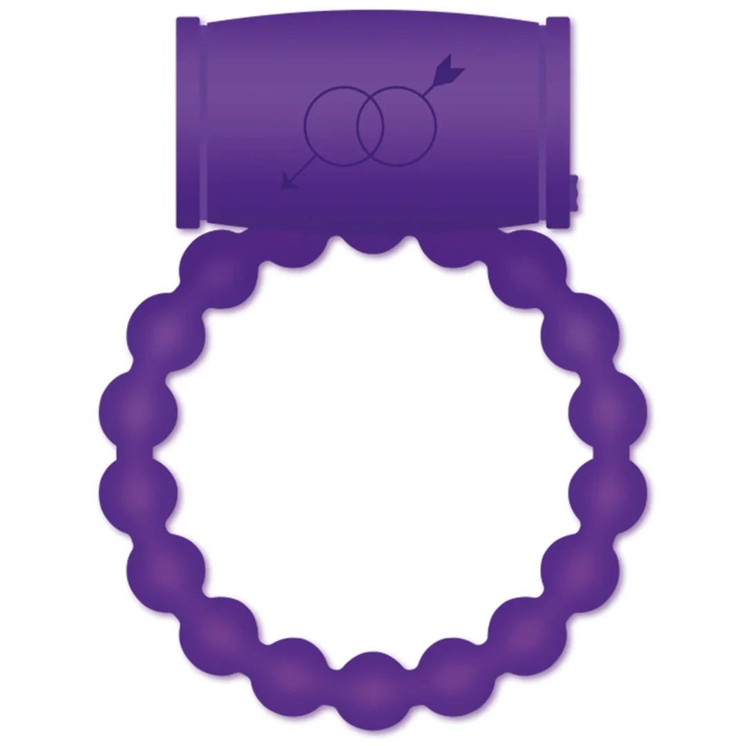 Casual Love Ring 25 - silikonowy pierścień z funkcją wibracji, fioletowy