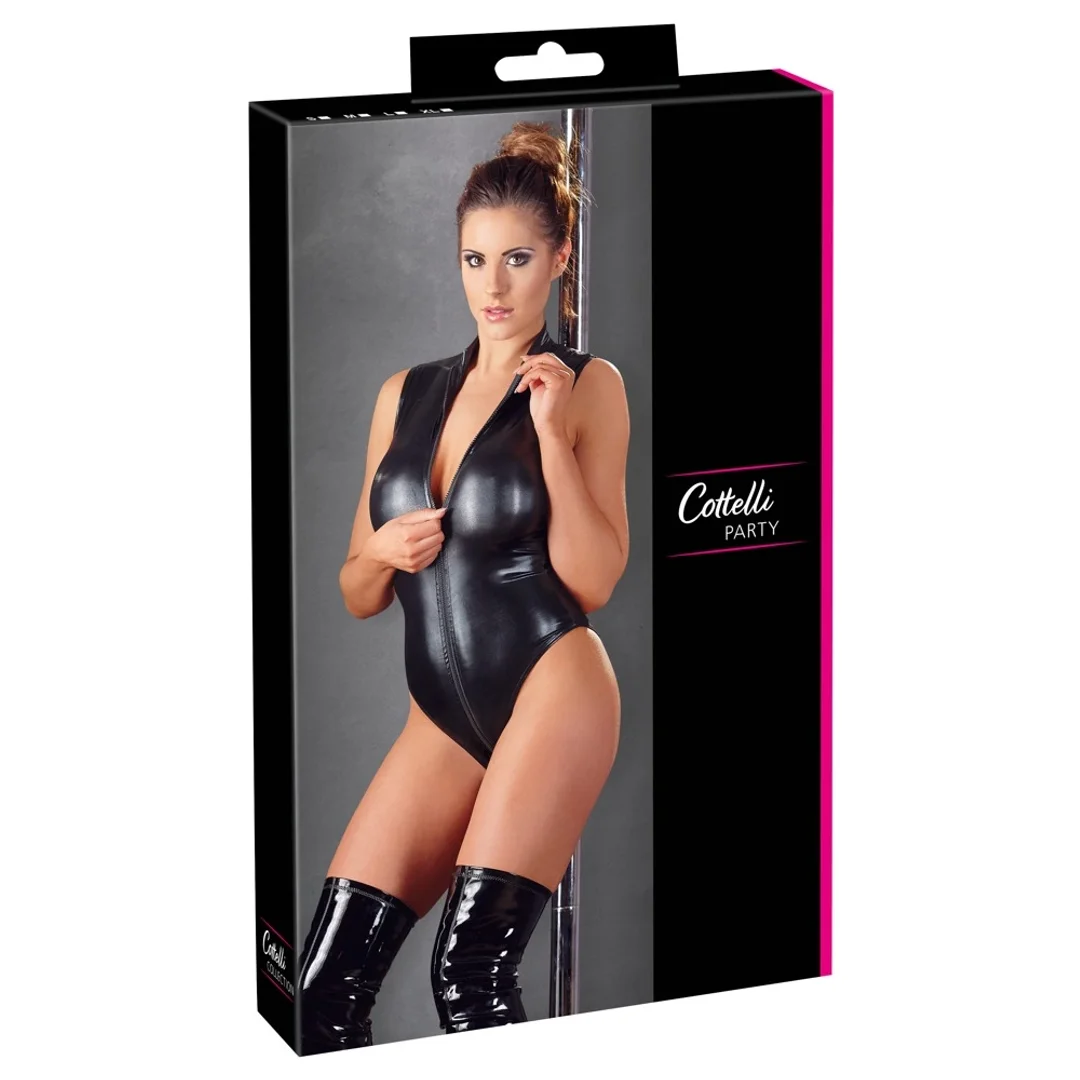 Cottelli Collection Body Party M czarne błyszczące z długim suwakiem