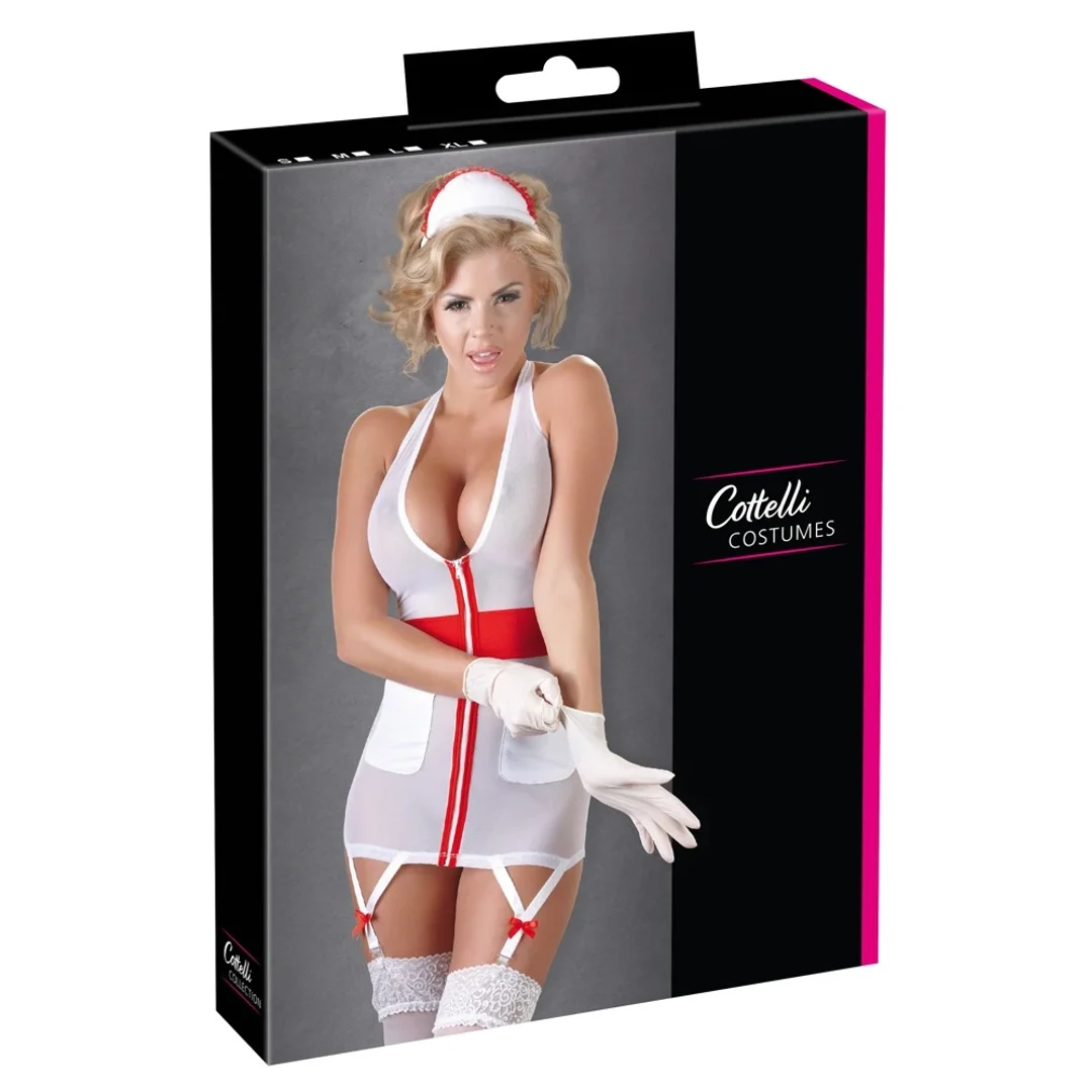 Cottelli Costumes Stroj pielęgniarki M biało-czerwony z opaską