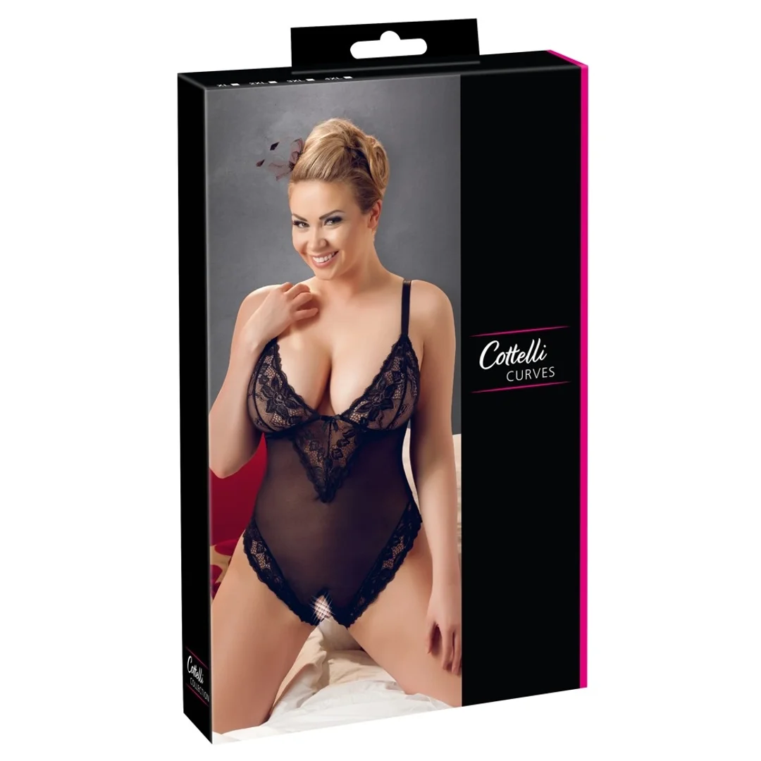 Cottelli Curves Body Plus Size 2XL z koronką i otwartą konstrukcją