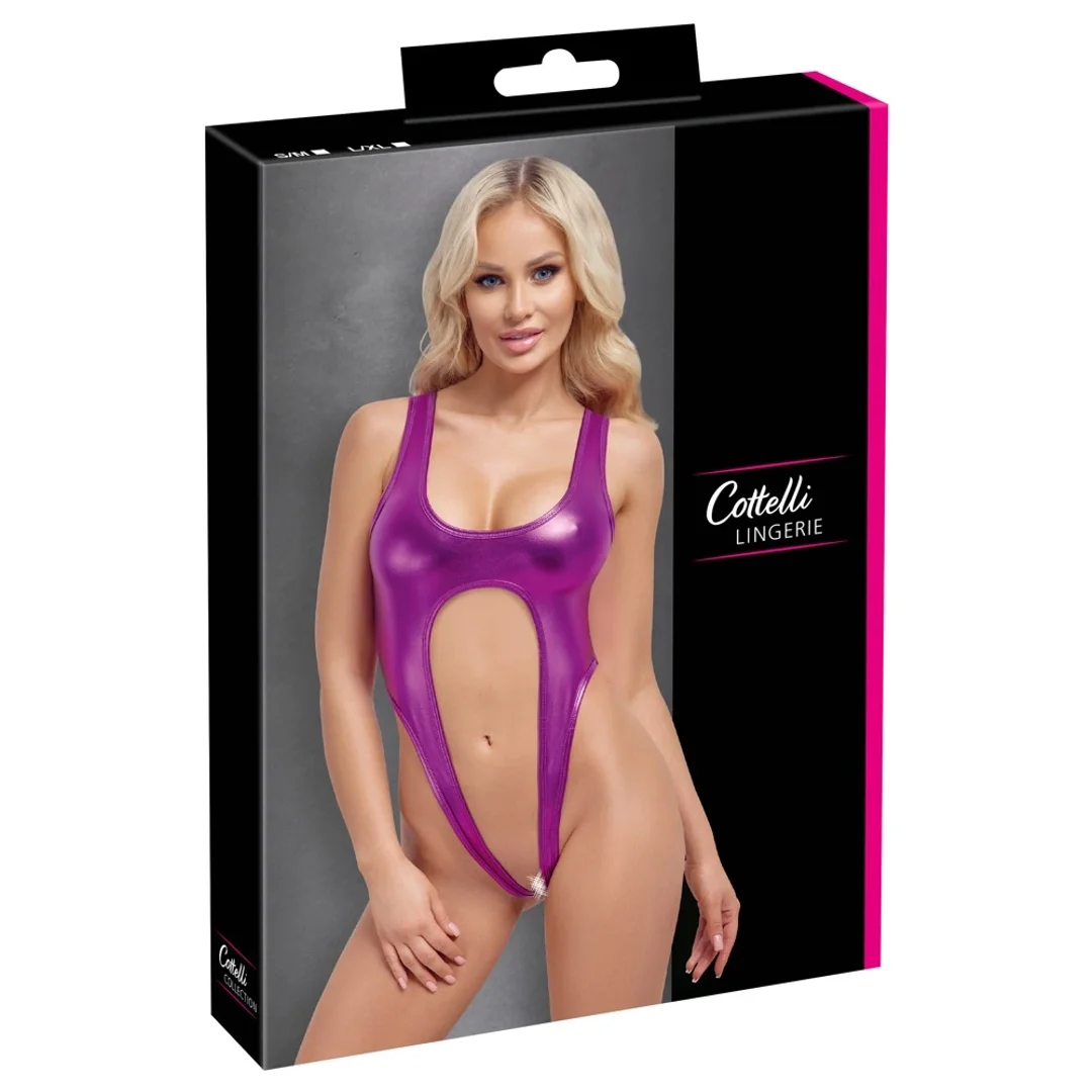 Cottelli Lingerie Body Metaliczny Roż L/XL Błyszczący Elastyczny
