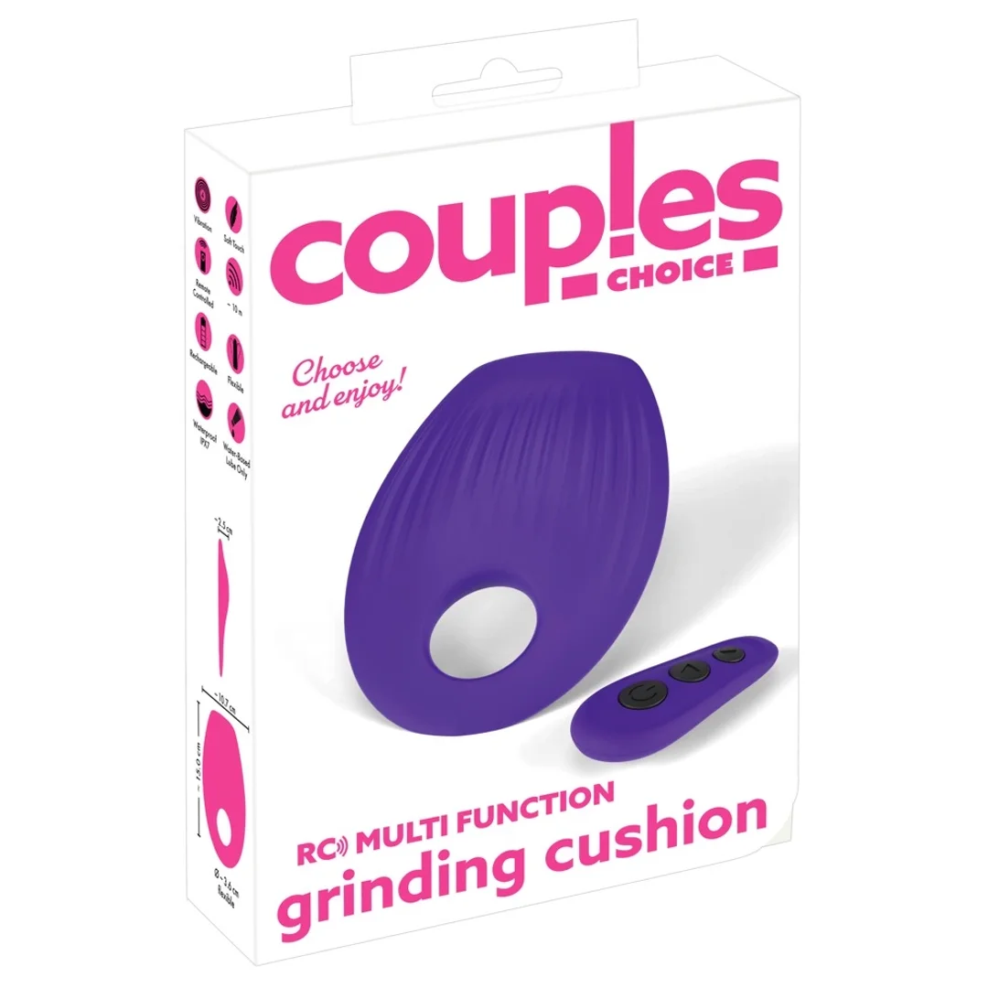 Couples Choice Poduszka Wibrująca RC z Pierścieniem, Silikon, 15cm