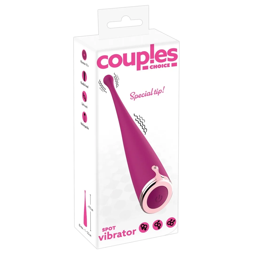 Couples Choice Spot - Wibrator punktowy rożowy, 10 trybow, 17,5 cm