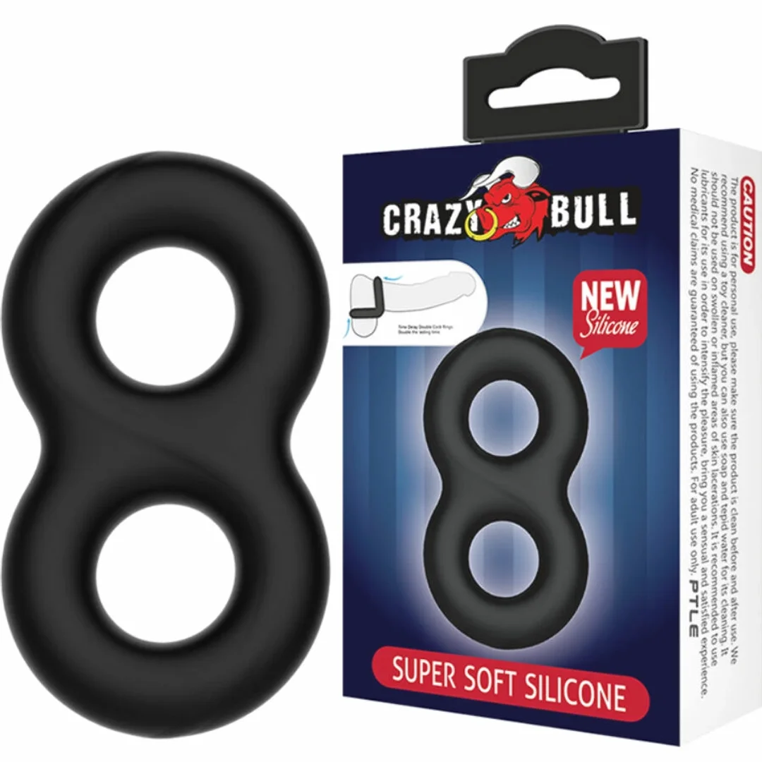Crazy Bull Double Ring silikonowy medyczny pierścień elastyczny 8,5cm