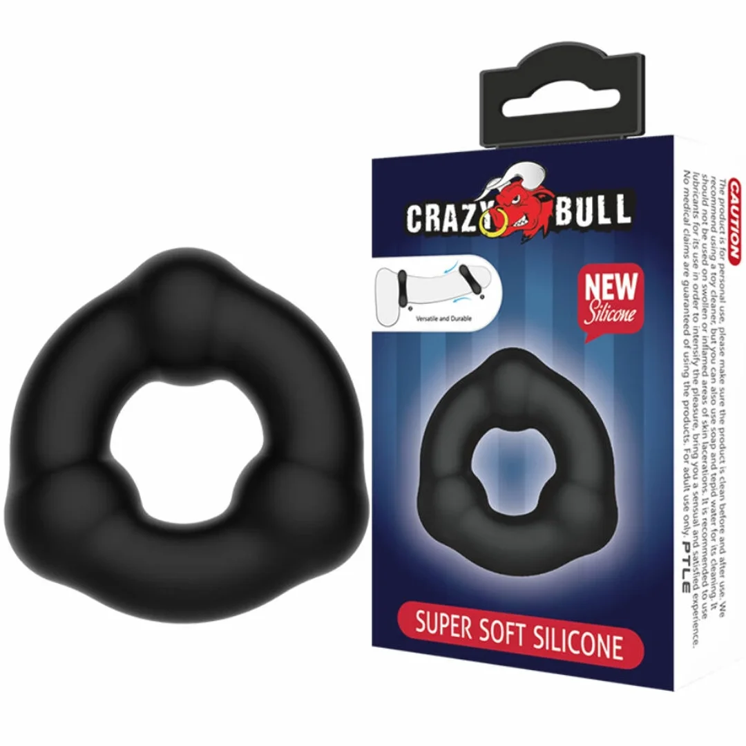 Crazy Bull elastyczny silikonowy pierścień z wypustkami, czarny 5,4 cm