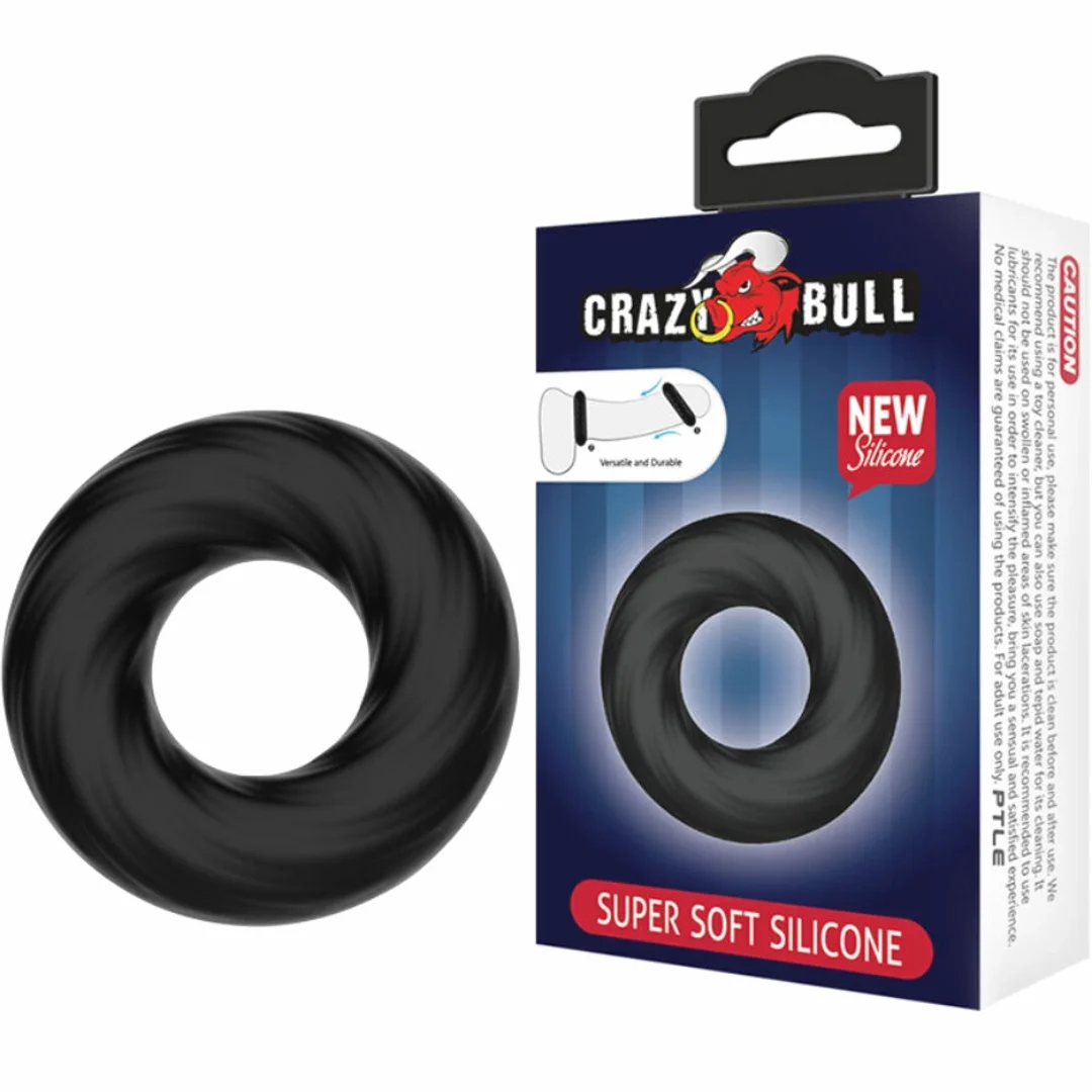 Crazy Bull silikonowy pierścień elastyczny Super Soft 5 cm czarny