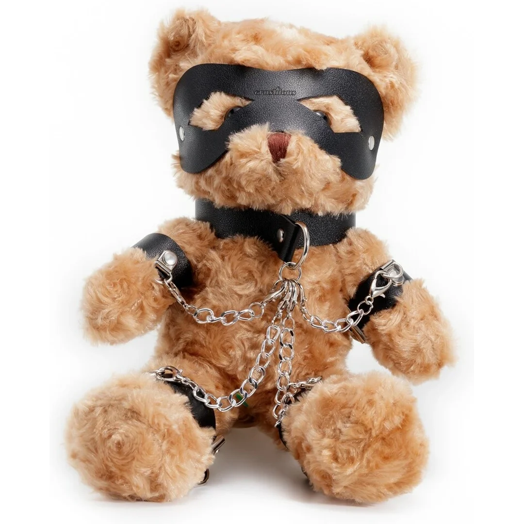 Crushious Crushito Pluszowy Miś 31 cm Czarny z Akcesoriami Bondage