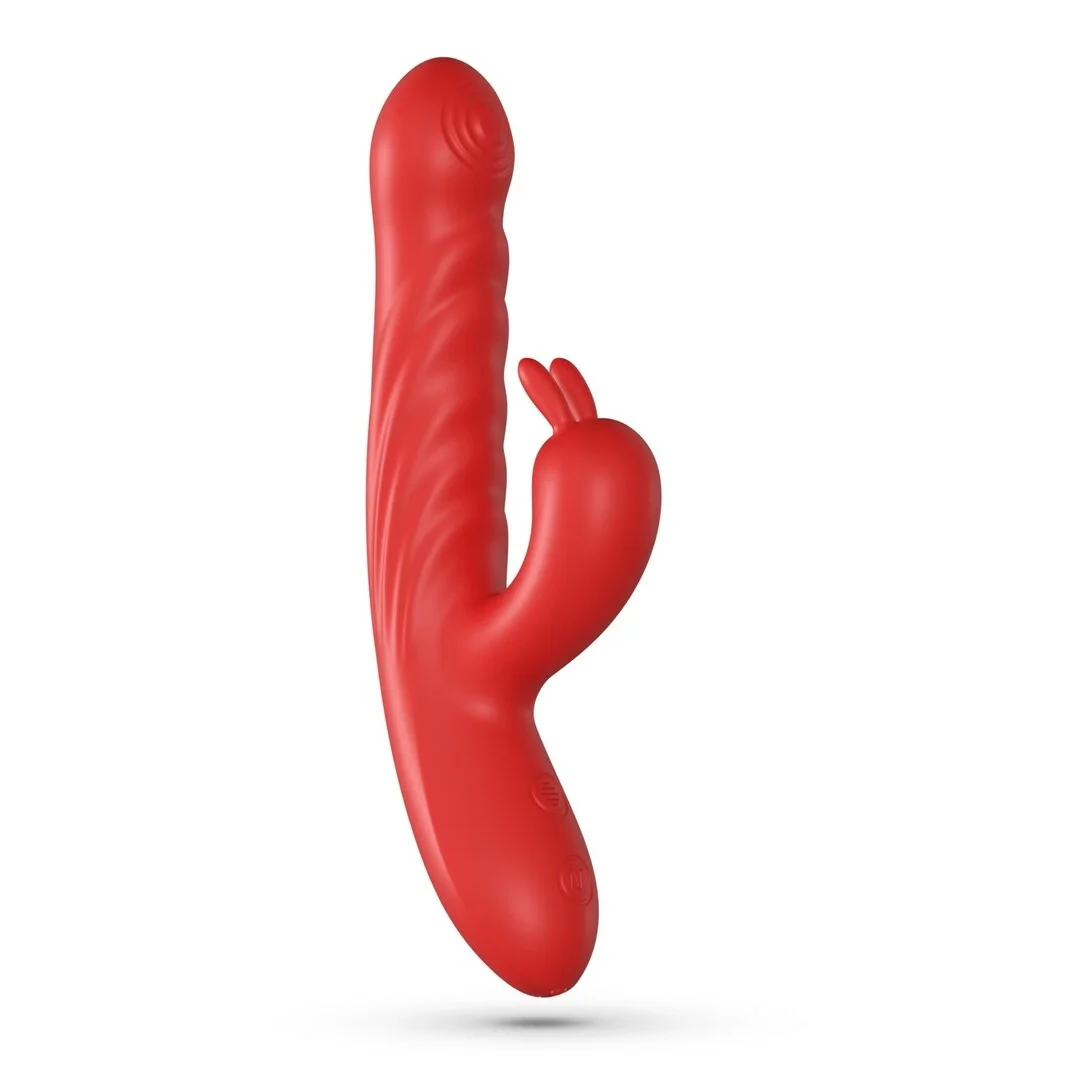 Crushious Lapin Red - wielofunkcyjny masażer intymny z ruchomym trzonem