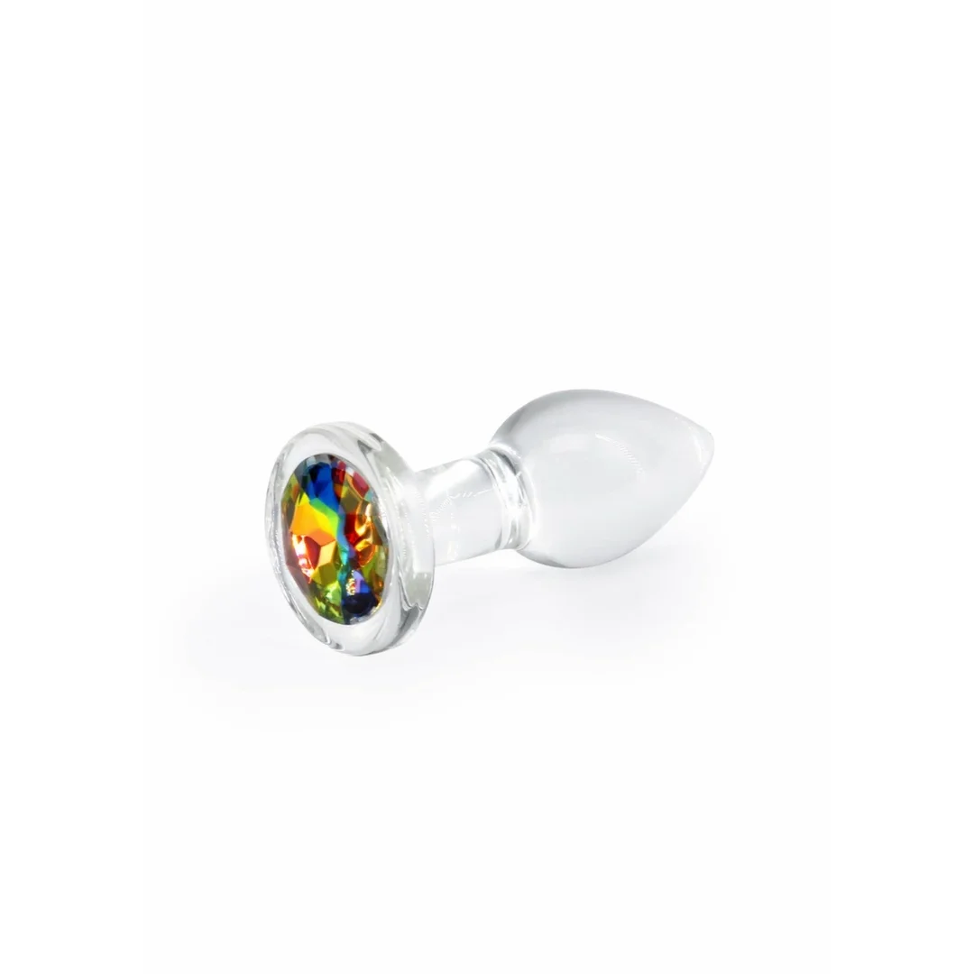 Crystal Desires Rainbow Gem Small - szklany korek z kolorowym kryształem