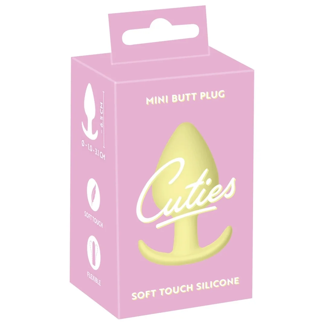 Cuties Korek Intymny Silikonowy Żołty 6,5 cm - Model Stożkowy Mini