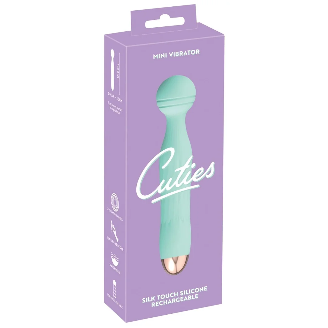 Cuties Mini Wibrator Zielony - Kompaktowy Model z Głowką, 17,2 cm
