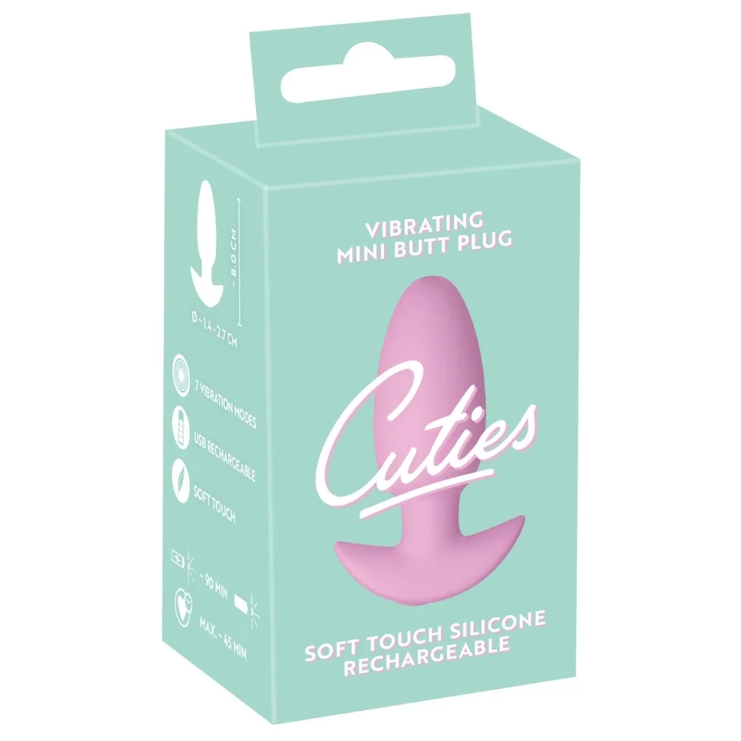Cuties Plug Rose - Wibrująca mini nakładka silikonowa 8 cm, rożowa