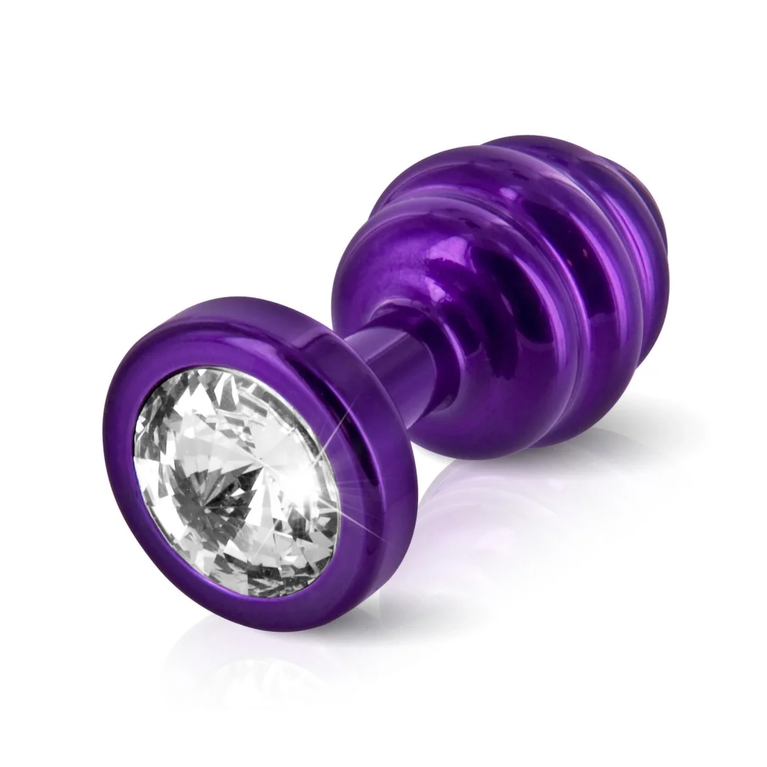 Diogol Ano Ribbed Purple 25 mm - aluminiowy korek dekoracyjny, kryształ