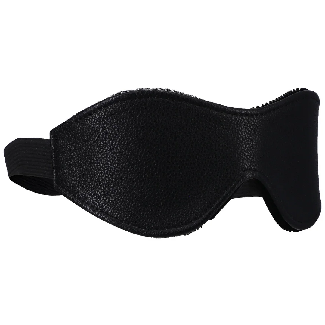 Doc Johnson Vegan Leather Czarna Maska na Oczy z Miękką Podszewką