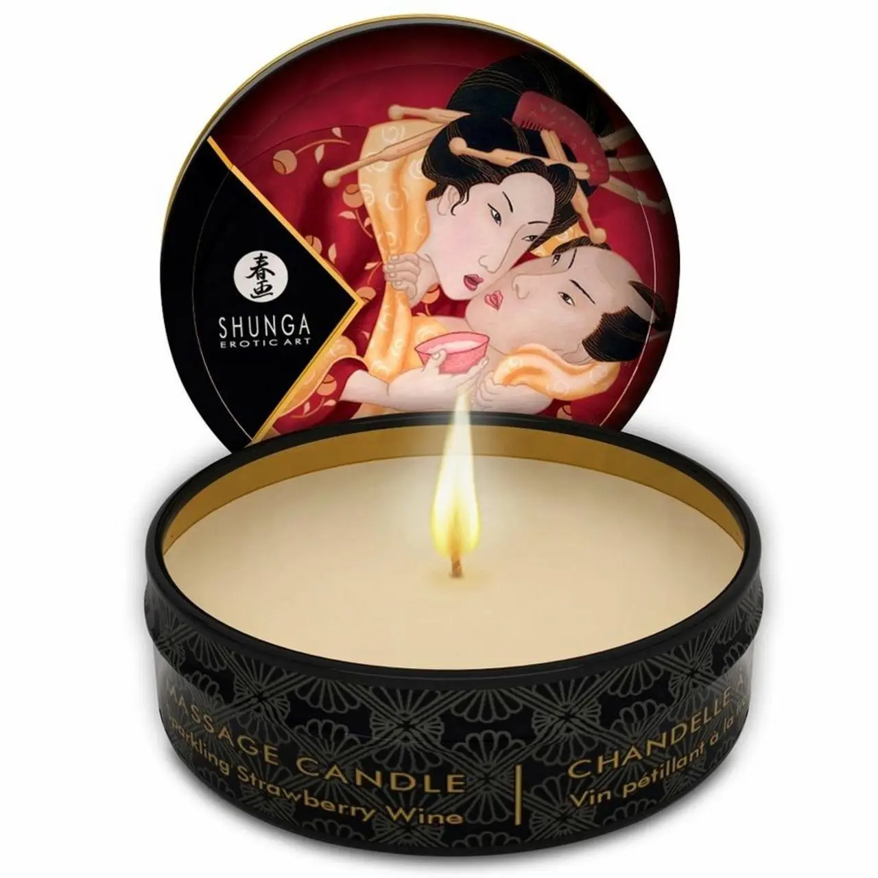 Shunga Mini Caress Świeca do Masażu Truskawka & Cava 30ml