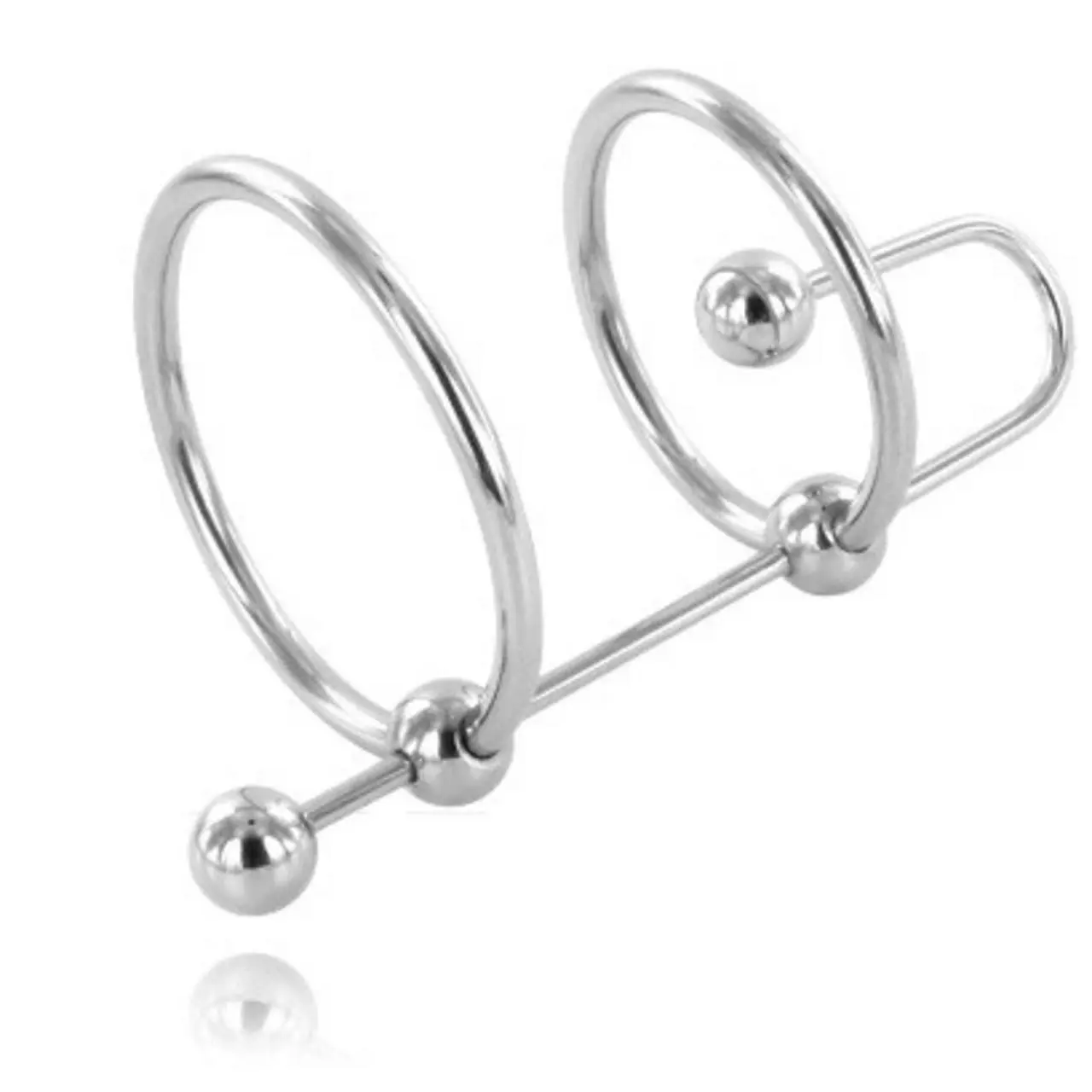 Metal Hard - Stalowy pierścień intymny z zabezpieczeniem, 28/32 mm
