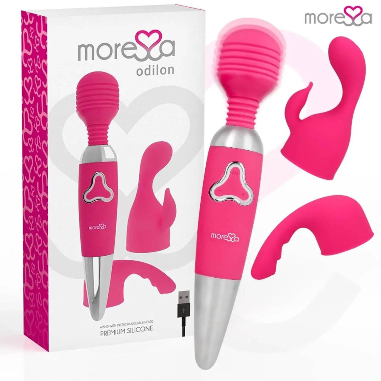 Moressa Odilon Premium - Masażer silikonowy USB, 7 trybow, 25 cm