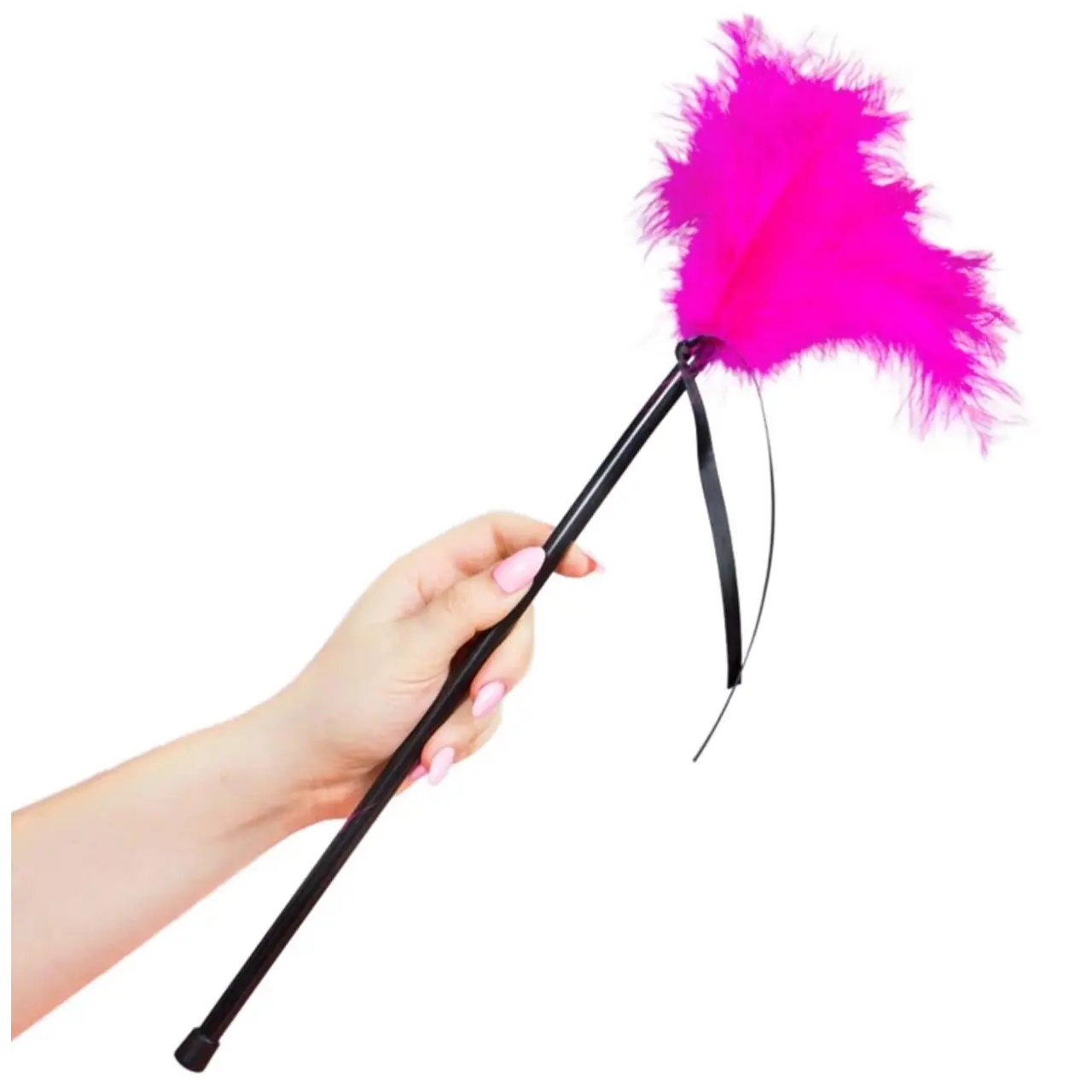 Secret Play Pioropusz z pior rożowy 40 cm - lekki masażer do ciała