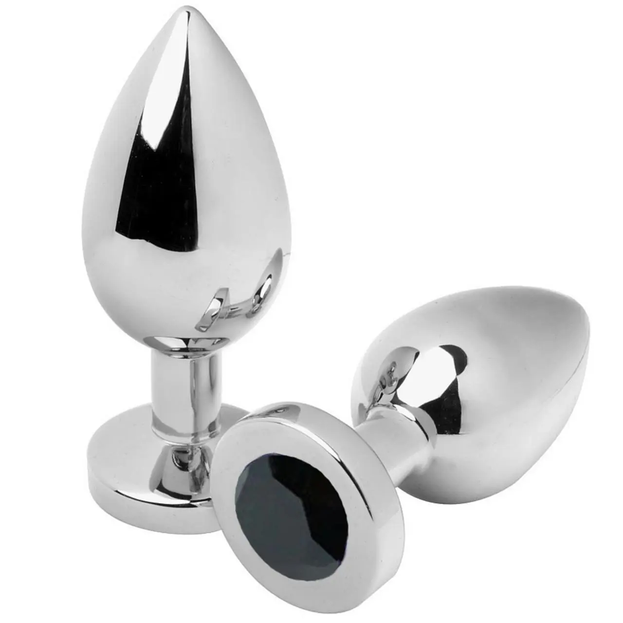 Metal Hard korek ozdobny stalowy z kryształem czarny S 5,7 cm