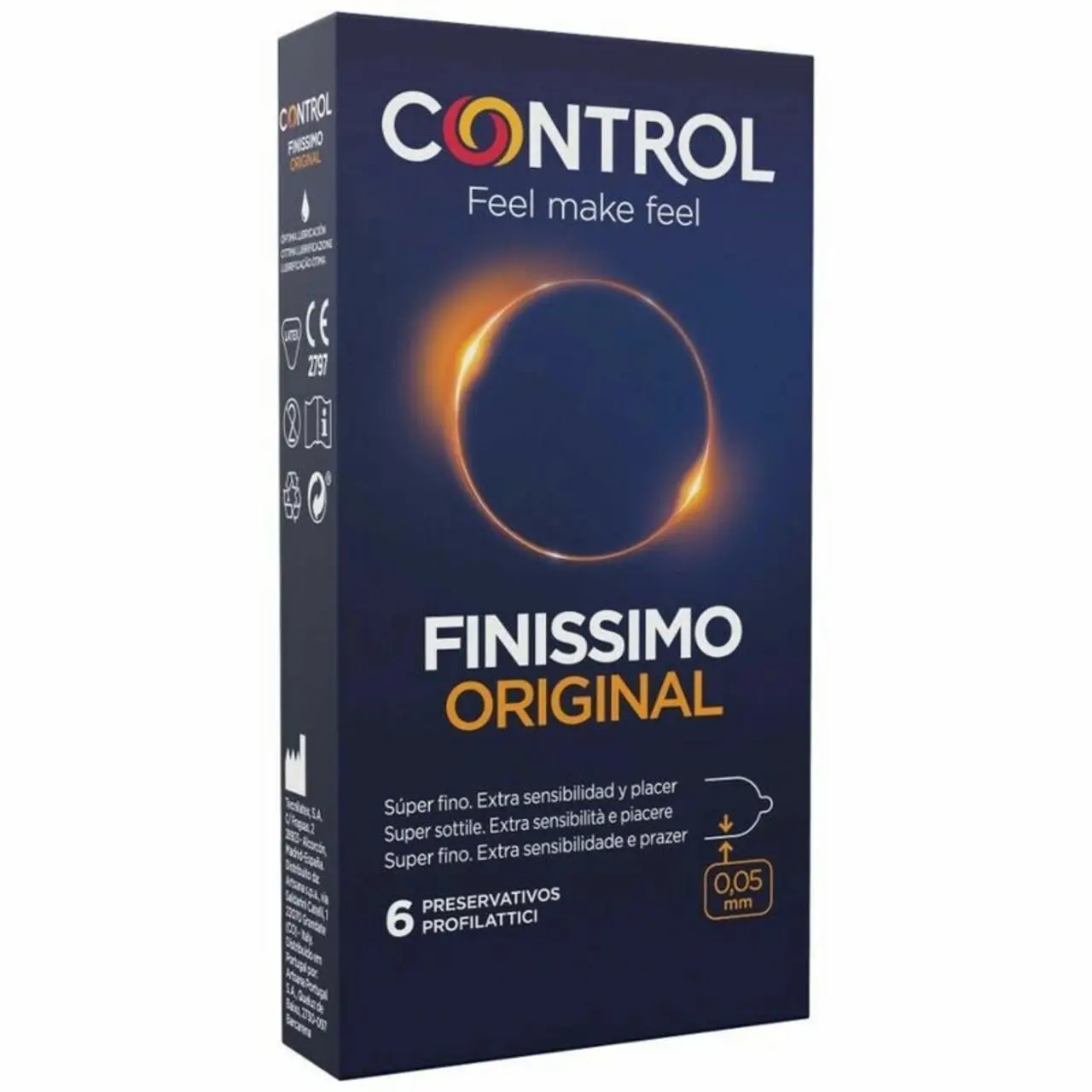 Control Finissimo prezerwatywy ultracienkie 6 sztuk, lateksowe 54 mm