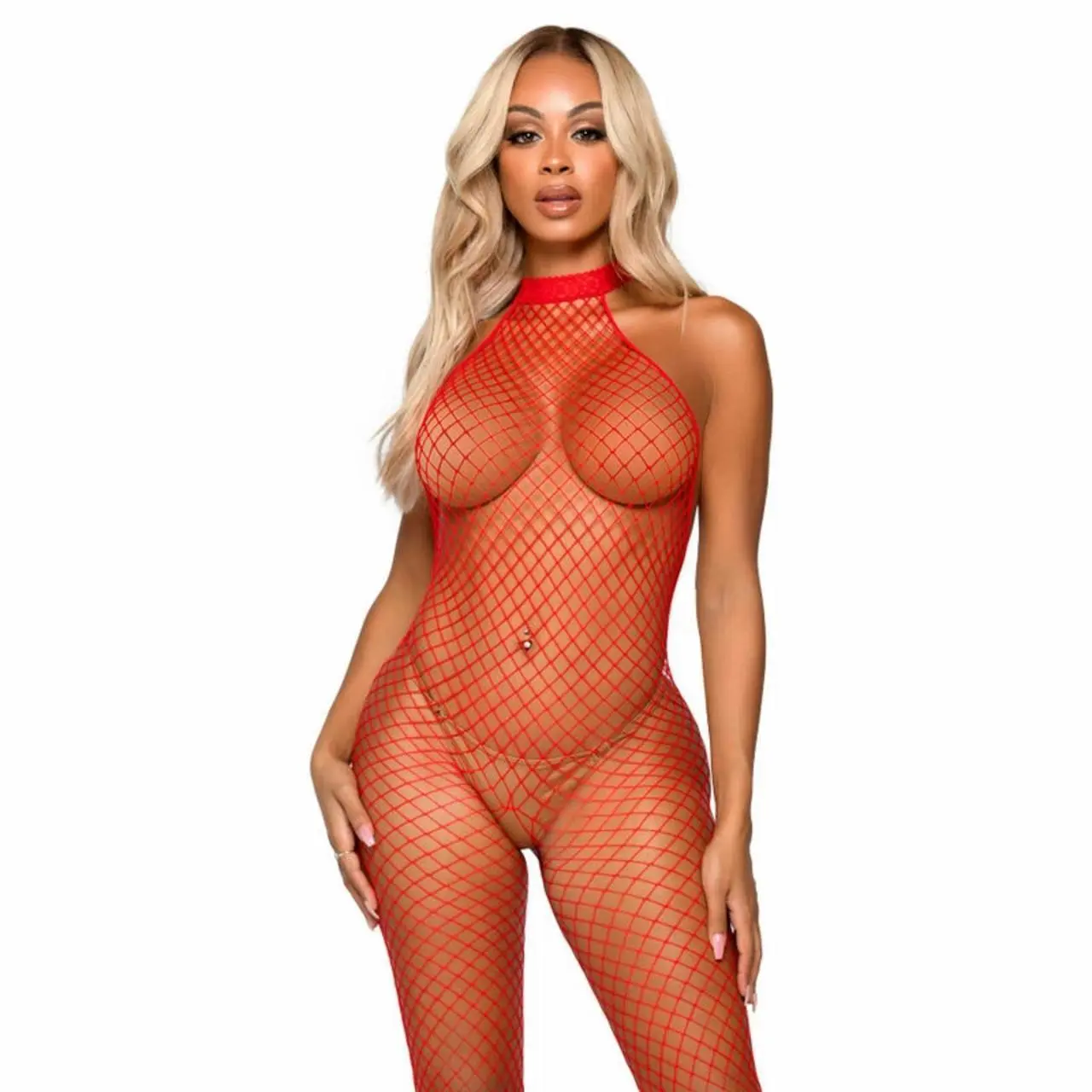 Leg Avenue Le Frivole Bodystocking Racer Neck czerwony uniwersalny