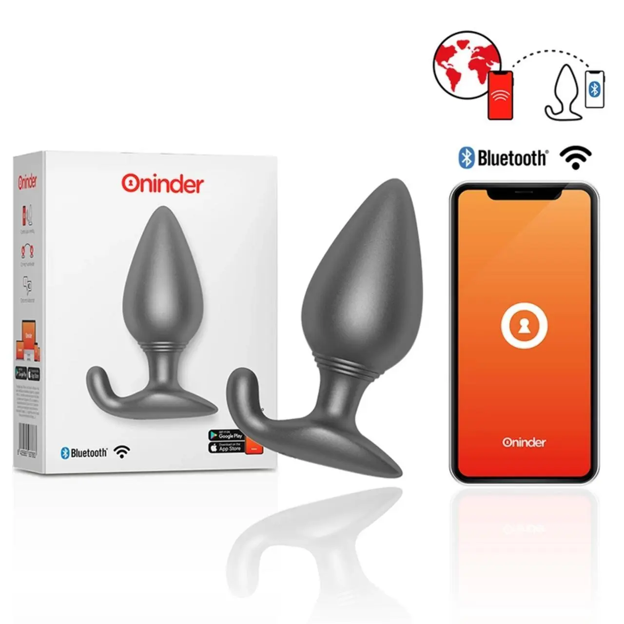 Oninder Rio Plug wibracyjny czarny - aplikacja sterująca, IPX7